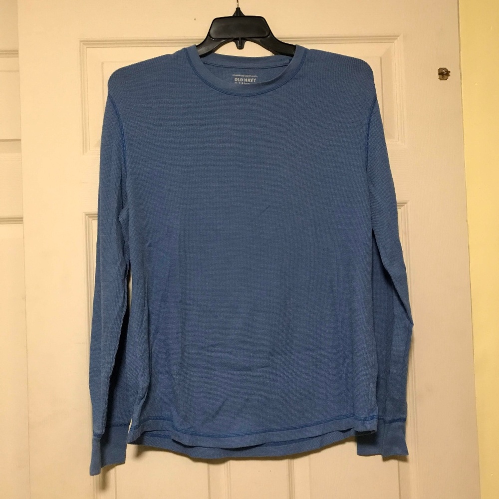 Old Navy Long Sleeve Waffle Knit Blue size Large